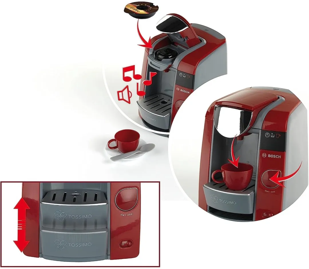 Klein Toys Bosch Tassimo Espressomachine - Rouge et gris