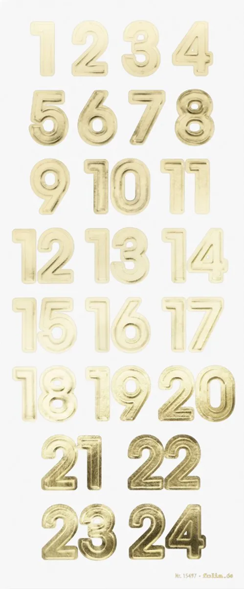 Folia Adventkalender Stickers Numbers Gold