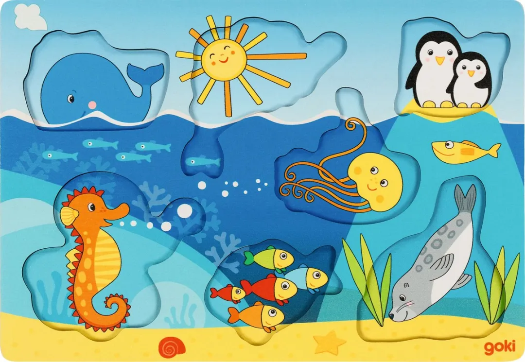 Goki Sea Animals Puzzle 7 Stuks - Multicolor