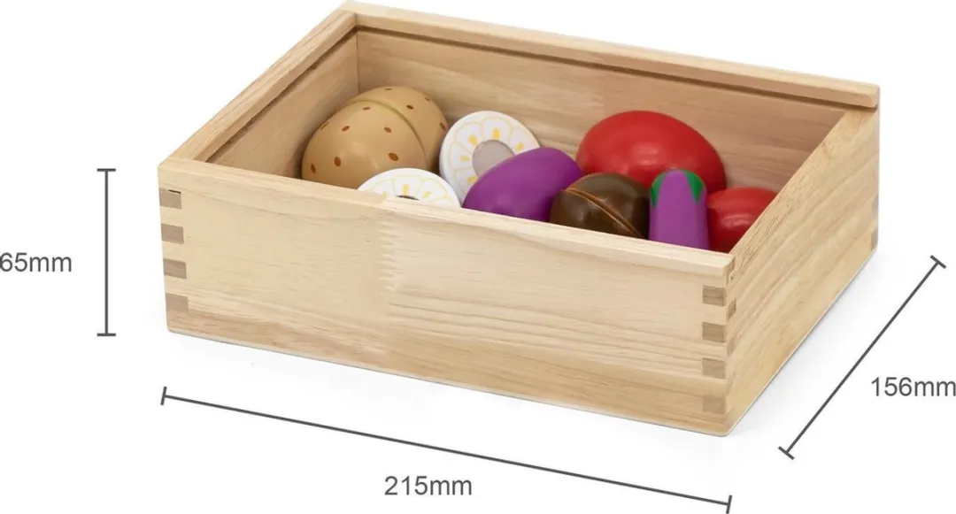 Viga Toys Groentenbox Houten Speelgoed - 5-delig Snijfruit