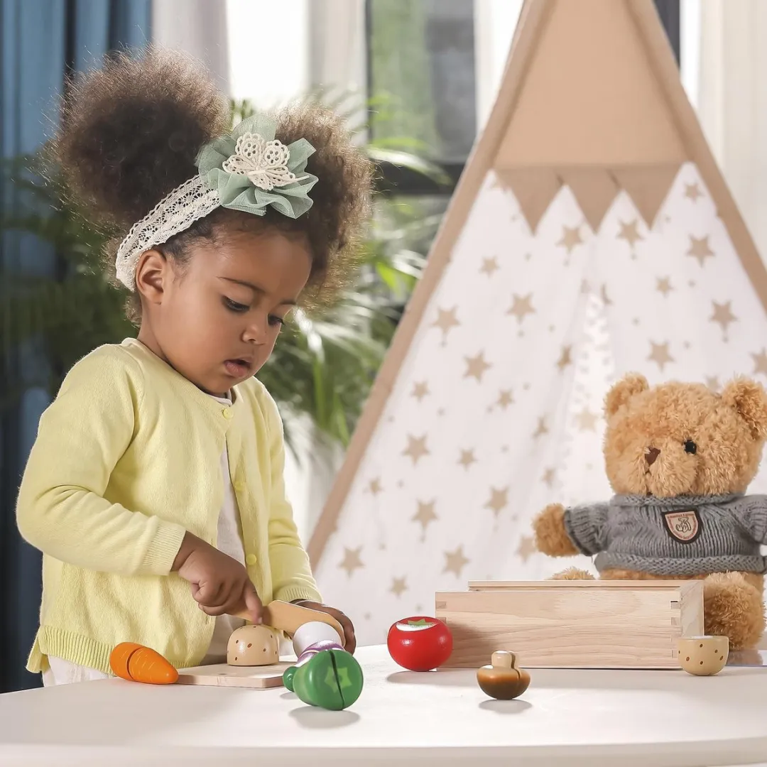 Viga Toys Groentenbox Houten Speelgoed - 5-delig Snijfruit