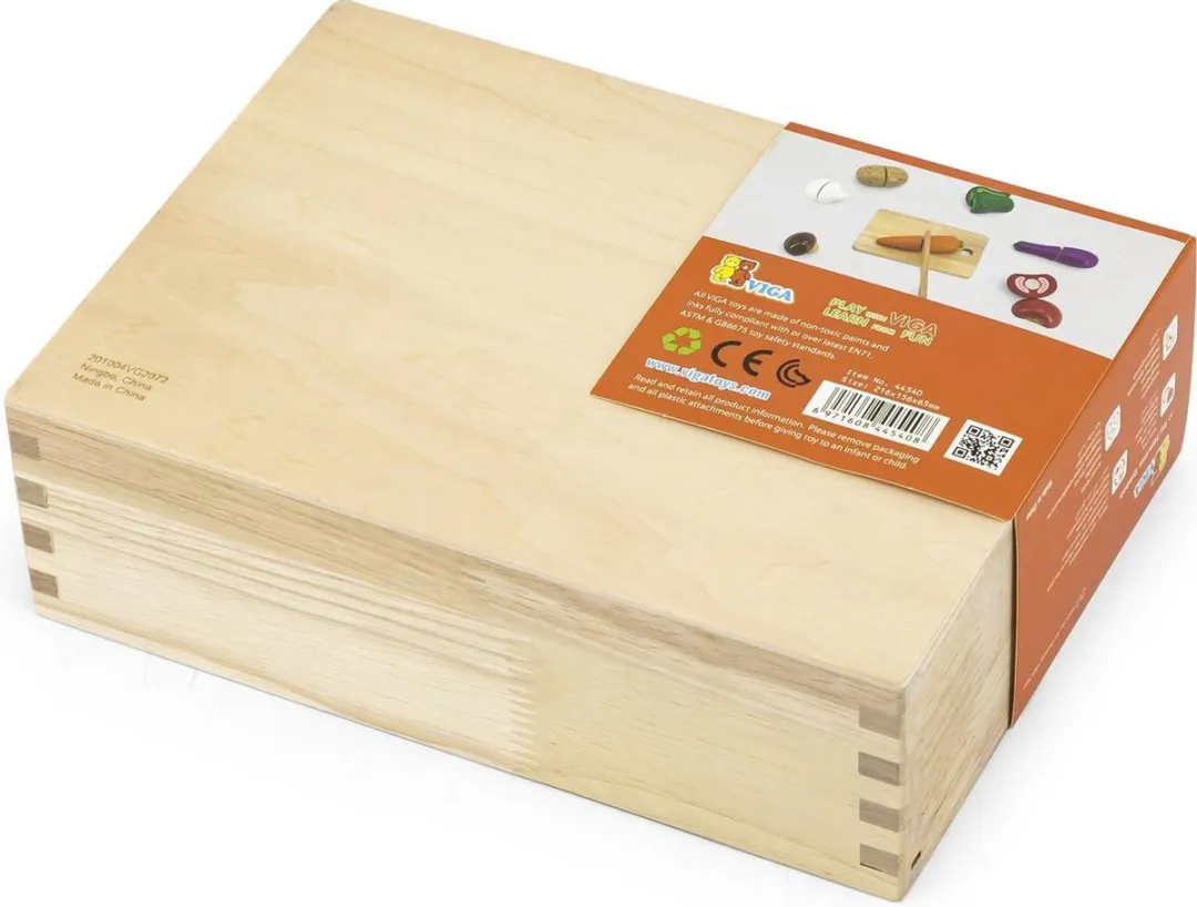 Viga Toys Groentenbox Houten Speelgoed - 5-delig Snijfruit