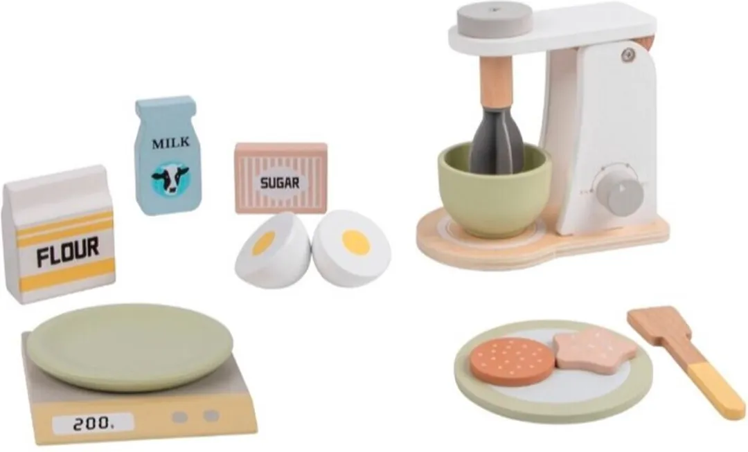 Playing Kids Houten Mixer met Toebehoren