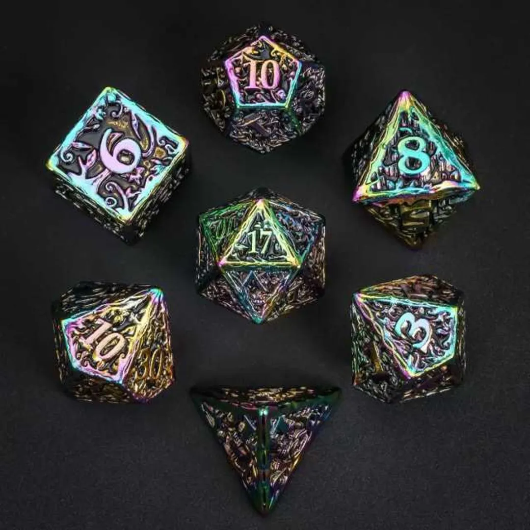HOT Games DND Regenboog Metaal Dobbelstenen Set