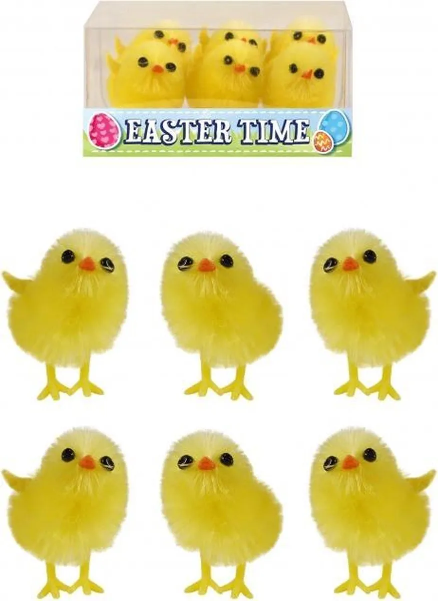Decoris Pluche Bruine Kippenknuffel 25cm - 12x Mini Kuikentjes 3.5cm
