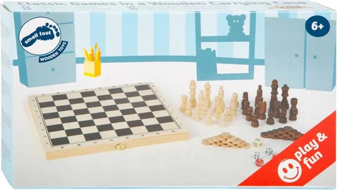 Small Foot Houten Klassieke Spellen 3-in-1 - 2 Spelers