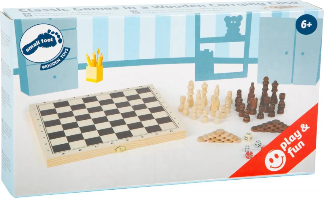 Small Foot Houten Klassieke Spellen 3-in-1 - 2 Spelers - afbeelding 6 van 6