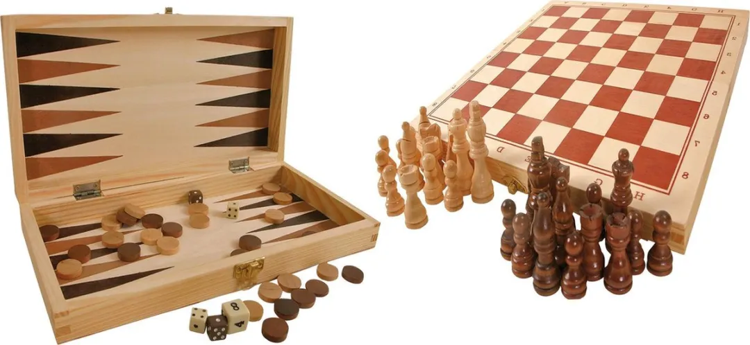 Small Foot Houten Klassieke Spellen 3-in-1 - 2 Spelers