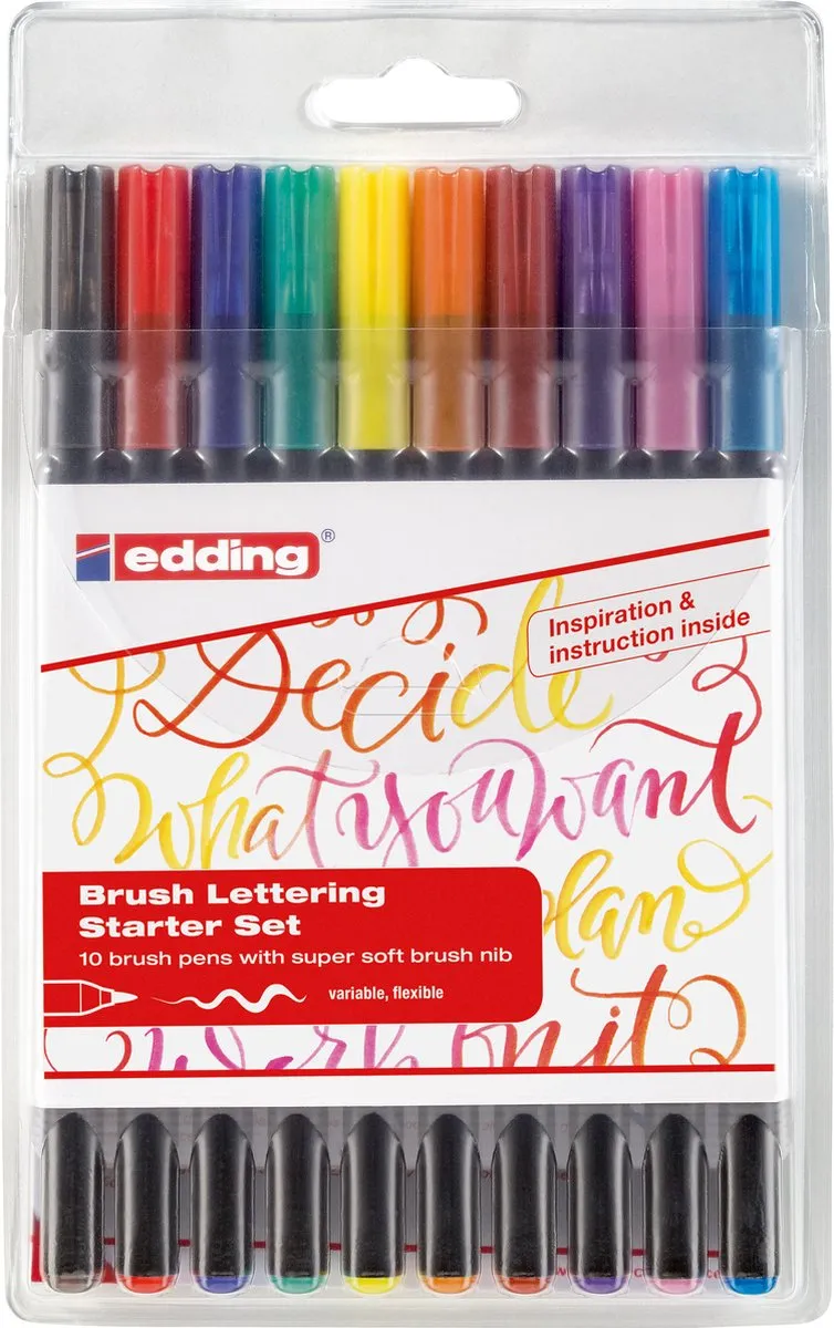 edding 1340 Brushpennen - 10 Stuks - Assorti