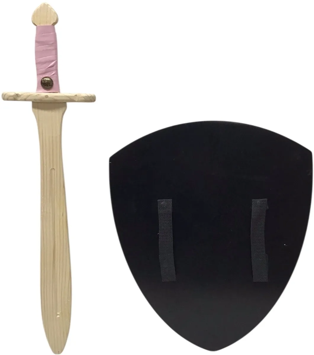 New Classic Toys Ridder Schild Eenhoorn met Zwaard - Roze Kunstleer