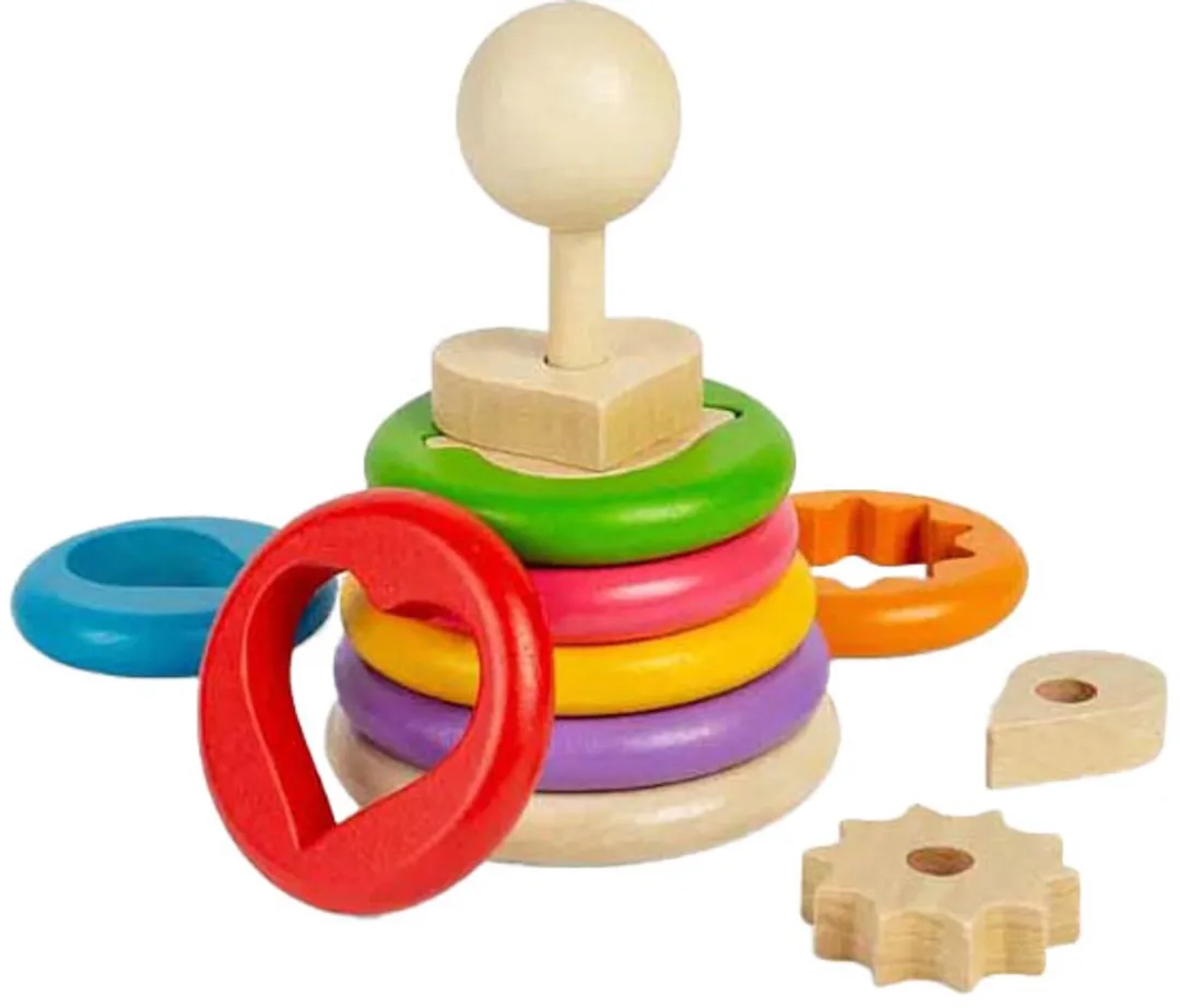 BIGJIGS Houten Geheime Vormenstapelaar 37011