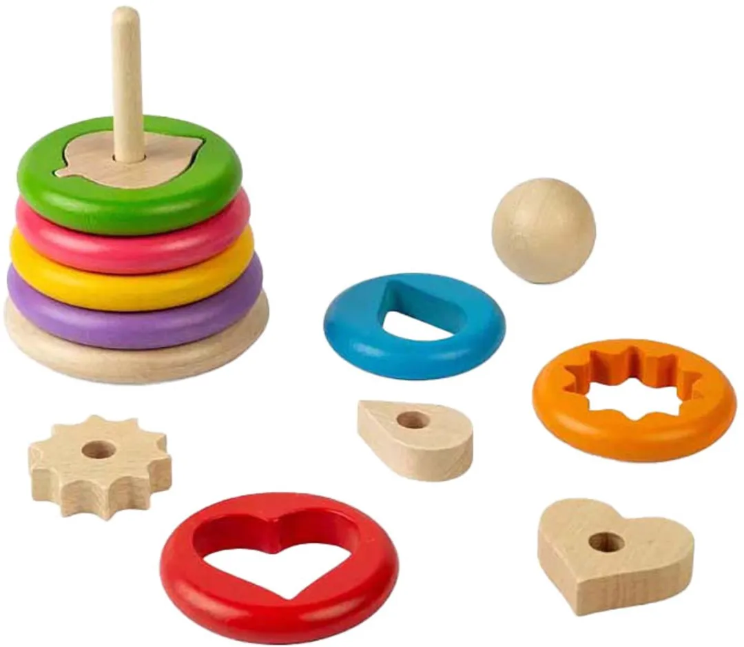 BIGJIGS Houten Geheime Vormenstapelaar 37011