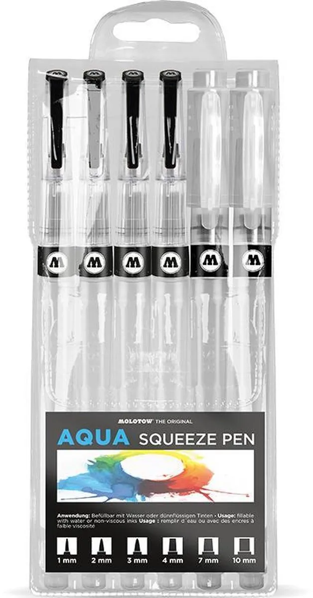 Molotow Aqua Squeeze Pen Basic-Set 6 Stuks