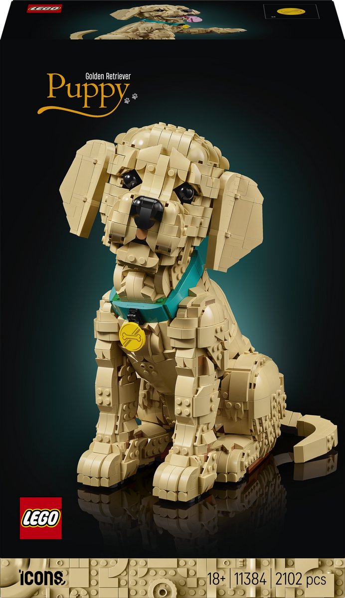 LEGO® Icons Golden Retriever Puppy - Decoratieve Dierenfiguur - Bouwset voor Volwassenen - 11384