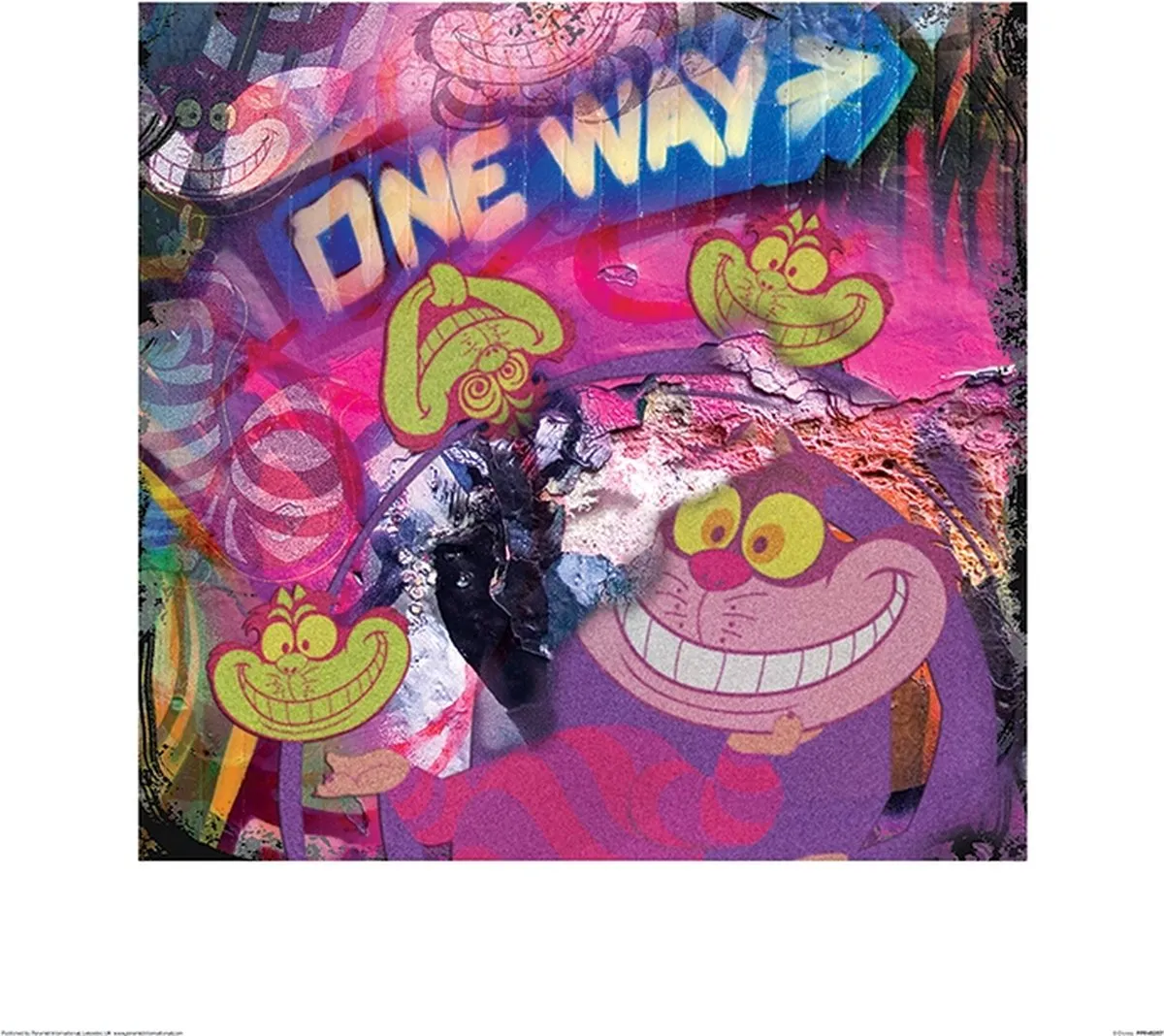 Disney The Cheshire Cat Graffiti Poster 40x40cm