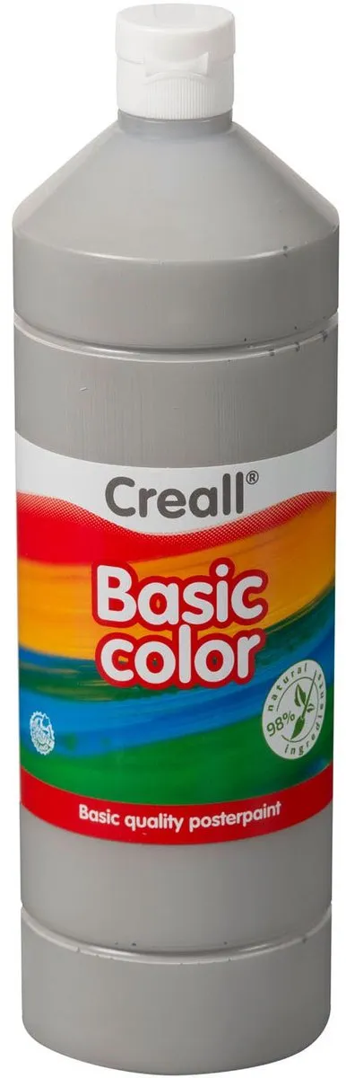 Creall plakkaatverf grijs - schoolverf 1 liter voor kinderen.