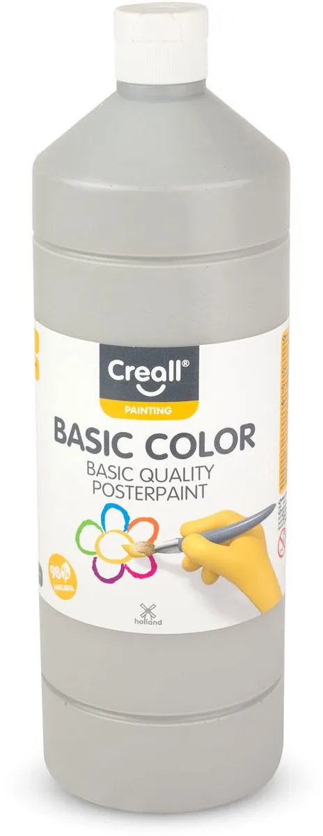 Creall plakkaatverf grijs - schoolverf 1 liter voor kinderen.