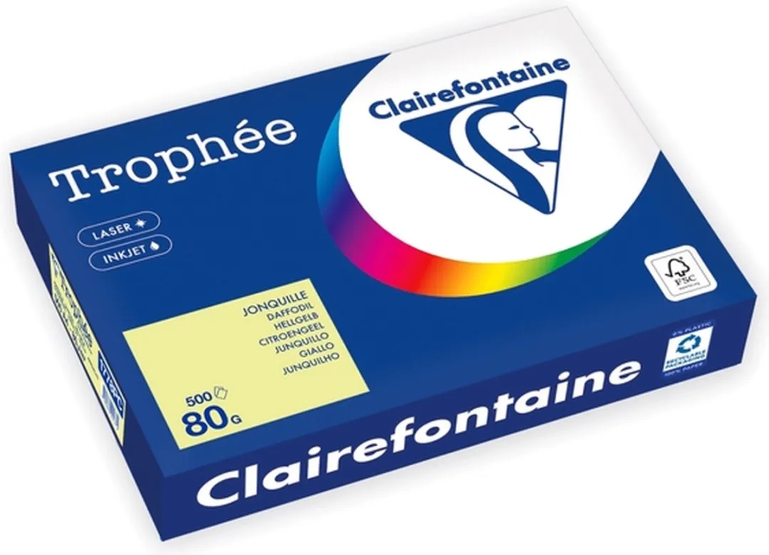 Clairefontaine Trophée Kopieerpapier A4 80g - 500 Vel - Geel
