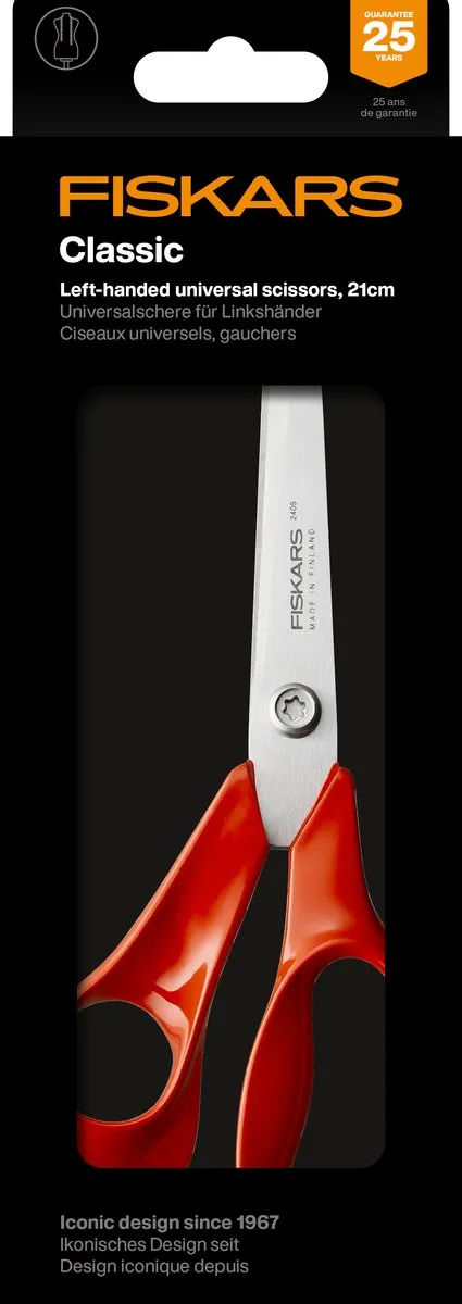 Fiskars Classic Universele Schaar 21cm - Links - Rood