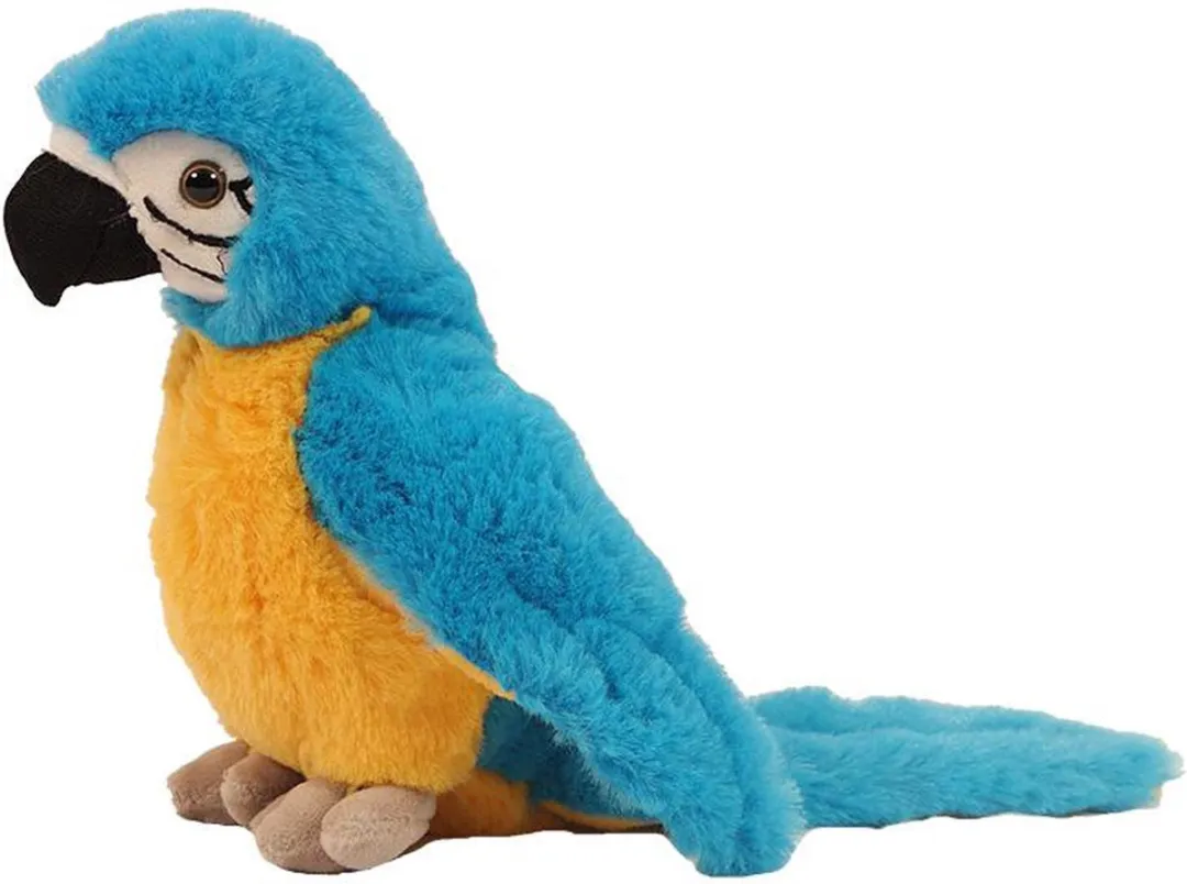 PIA Soft Toys Knuffelpapegaai - Blauw - 20 cm