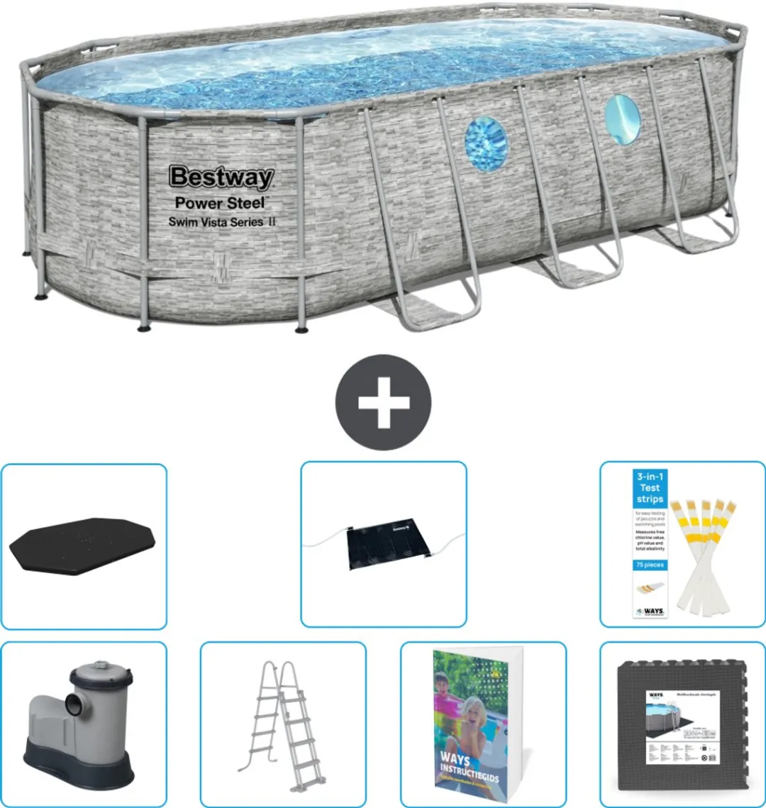 Bestway Ovaal Power Steel Swim Vista Zwembad 549x274cm