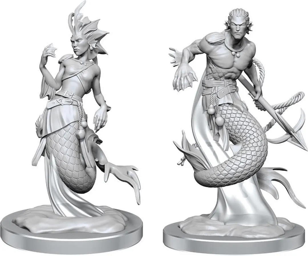 Wizkids D&D Nolzur's Marvelous Miniatures Merfolk - Grijs