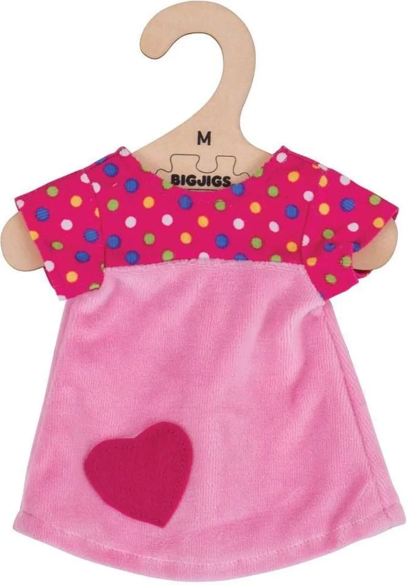 BIGJIGS Poppenkleren Jurk Stippen