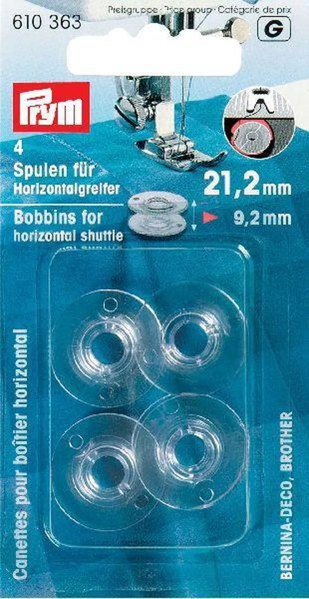 Prym Spoelen Horizontaal Grijper Ø21,2mm - 4 Stuks Transparant