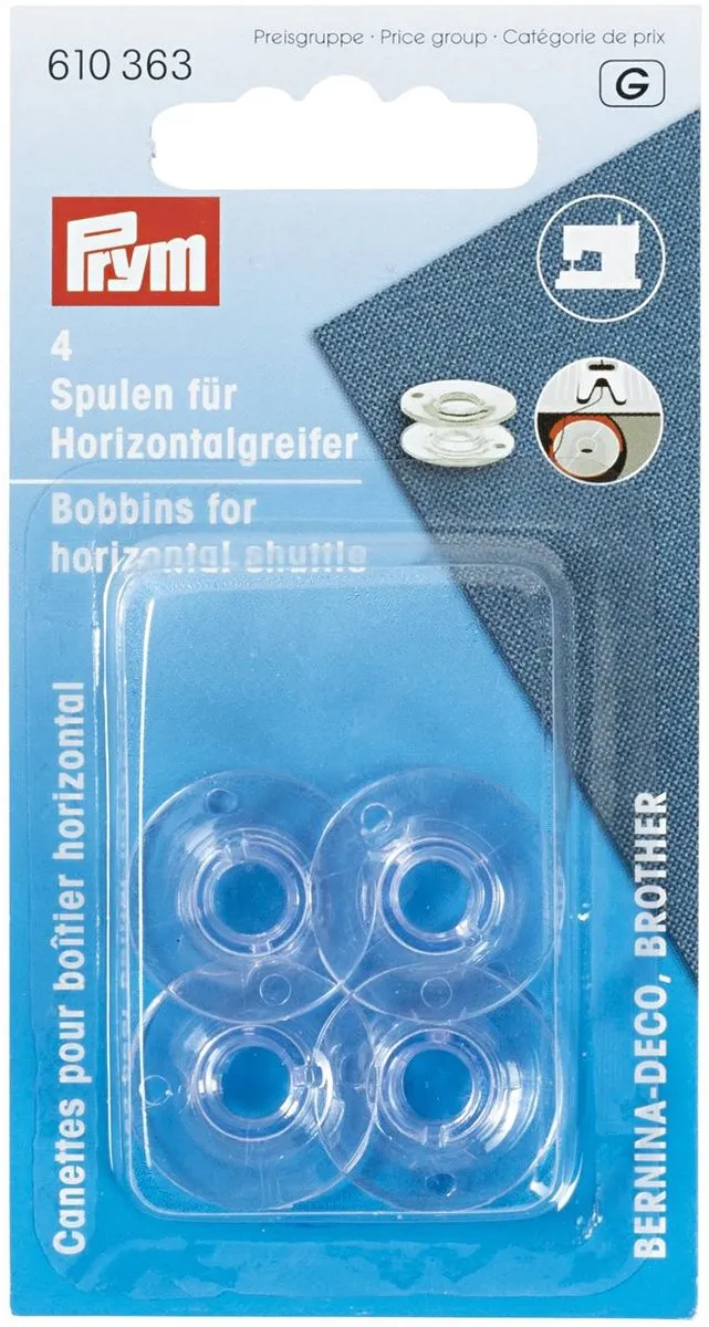 Prym Spoelen Horizontaal Grijper Ø21,2mm - 4 Stuks Transparant