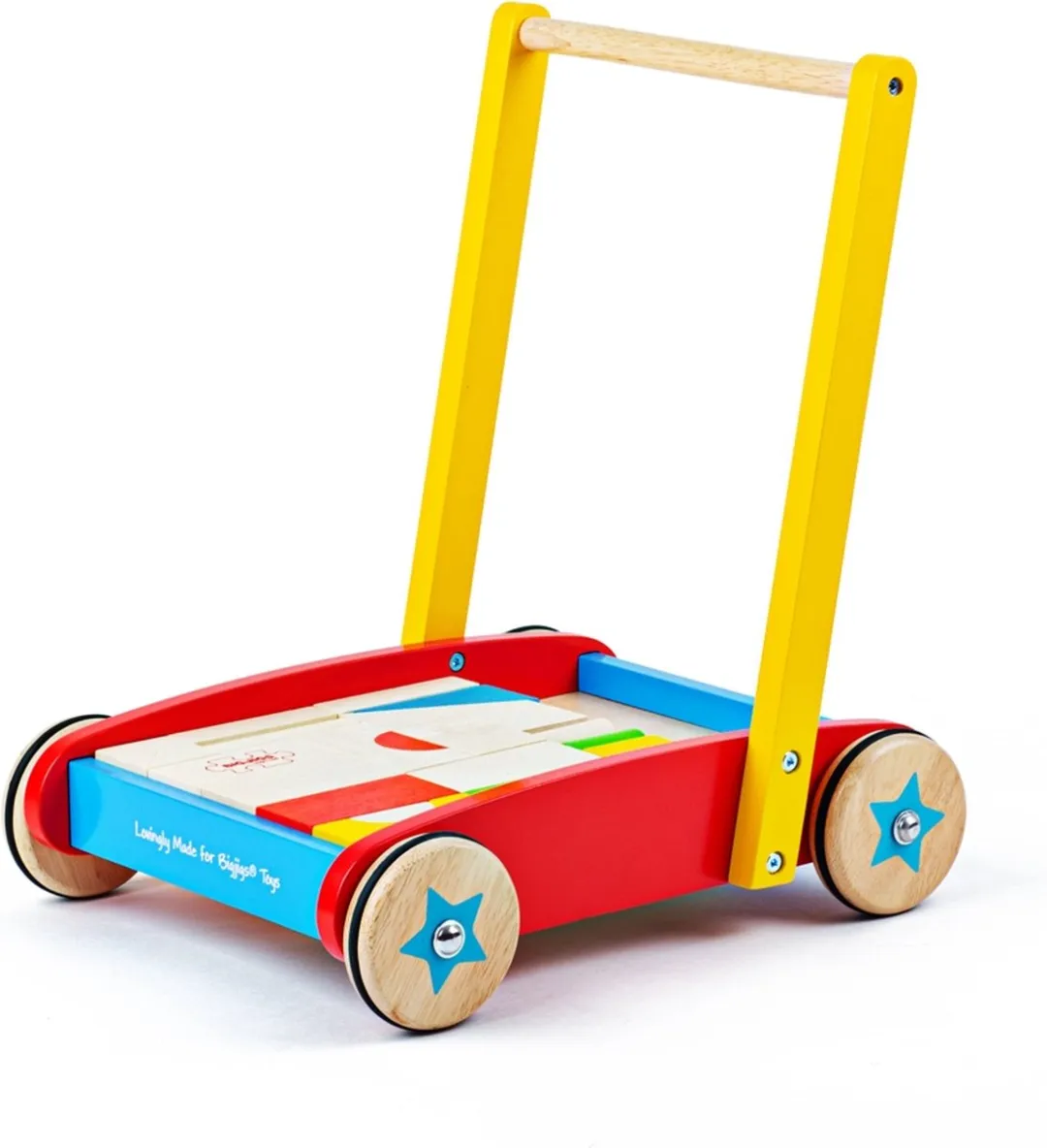 BIGJIGS Loopwagen Multicolor - 37 Stuks