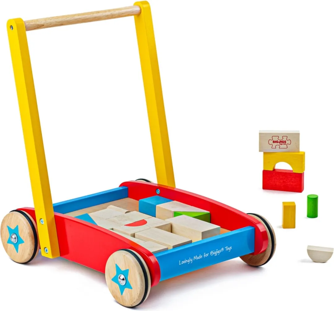 BIGJIGS Loopwagen Multicolor