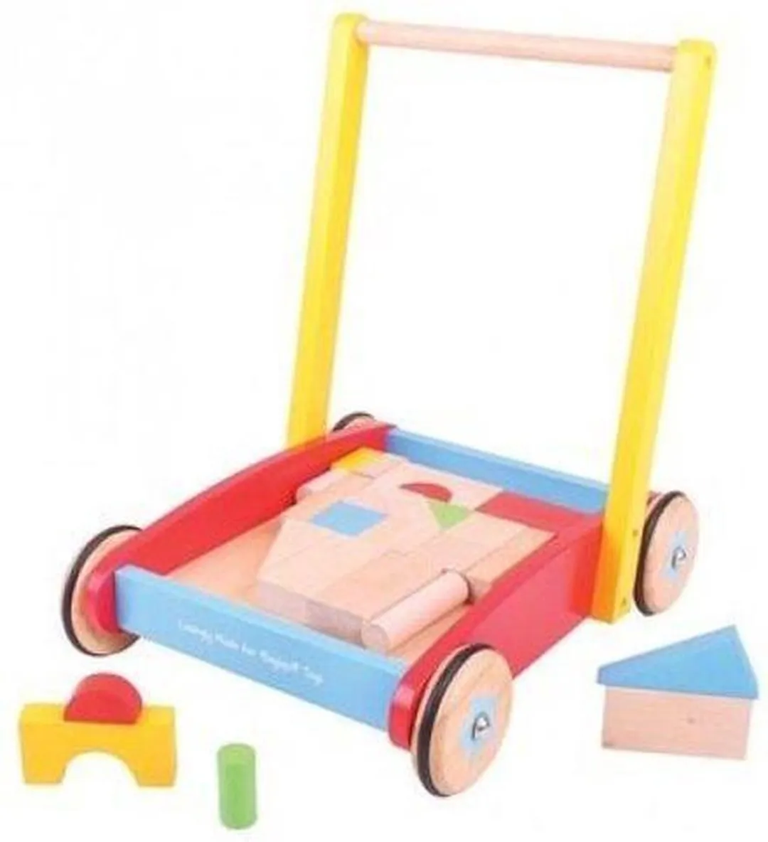 BIGJIGS Loopwagen Multicolor - 37 Stuks