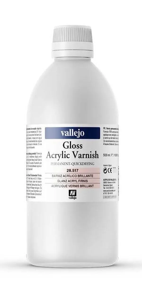Vallejo Glanzend Acryl Vernis 500ml - Multi