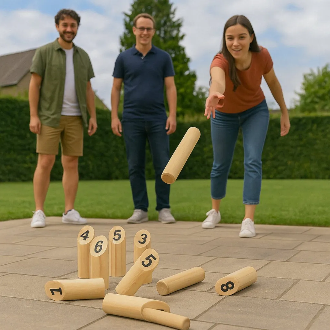 Eddy Toys Houten Pinspel 13-delig - Bruin