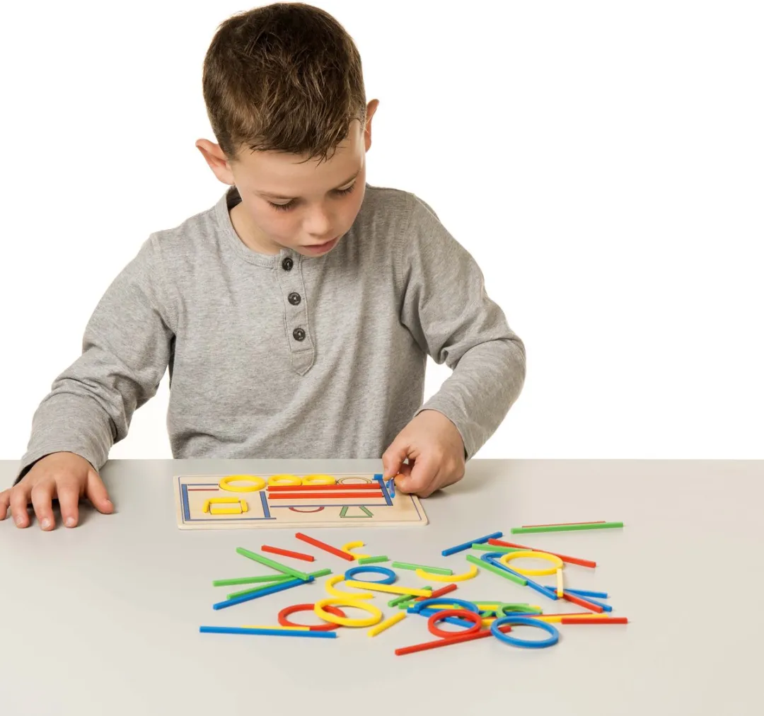 Toys for Life Maak Vormen met Ringen en Stokjes - Educatief Speelgoed 3-6 Jaar - 100 Vormen