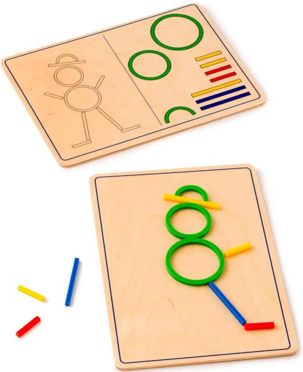 Toys for Life Maak Vormen met Ringen en Stokjes - Educatief Speelgoed 3-6 Jaar - 100 Vormen