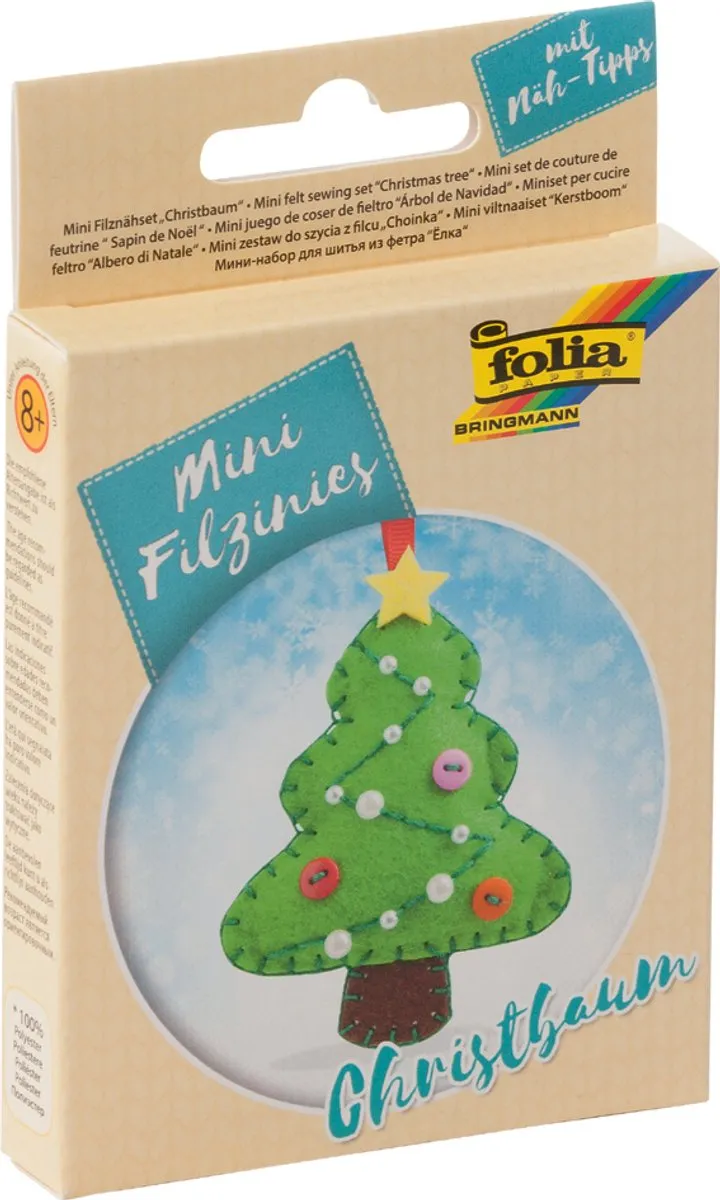 Folia Viltmusjes Kerstboomset 21-delig