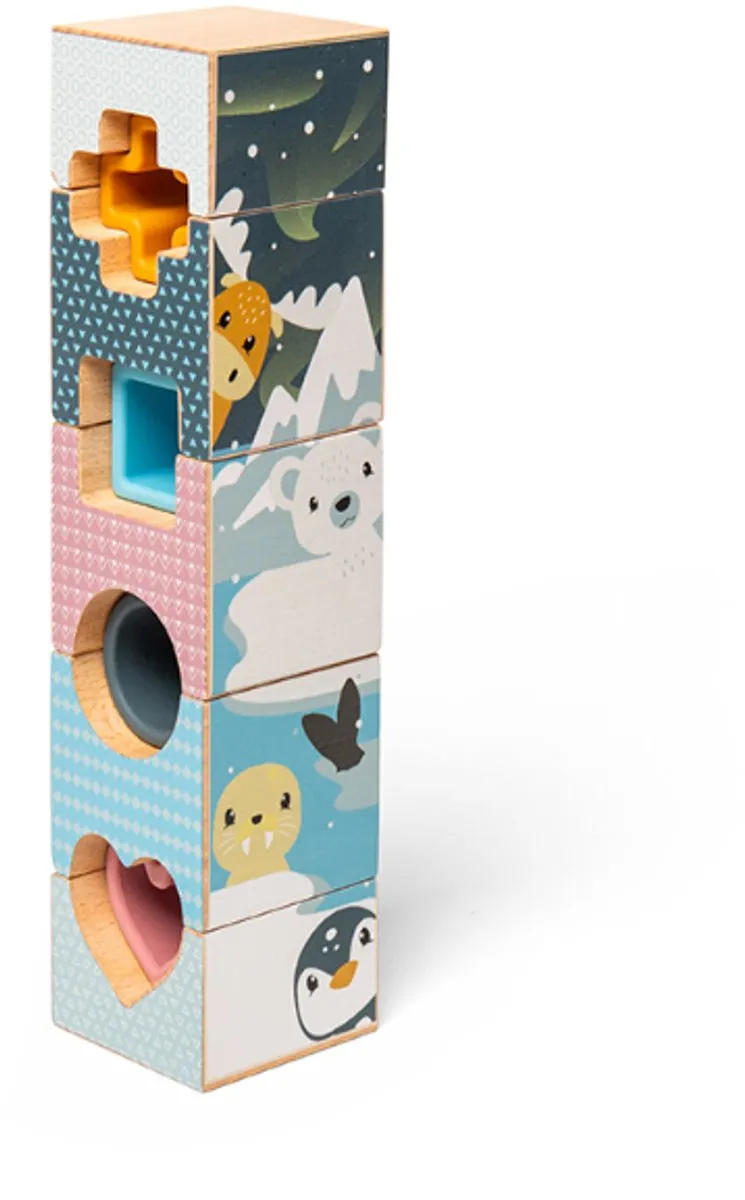 BIGJIGS Puzzel Toren Arctica - 9 Stuks - Hout & Silicone