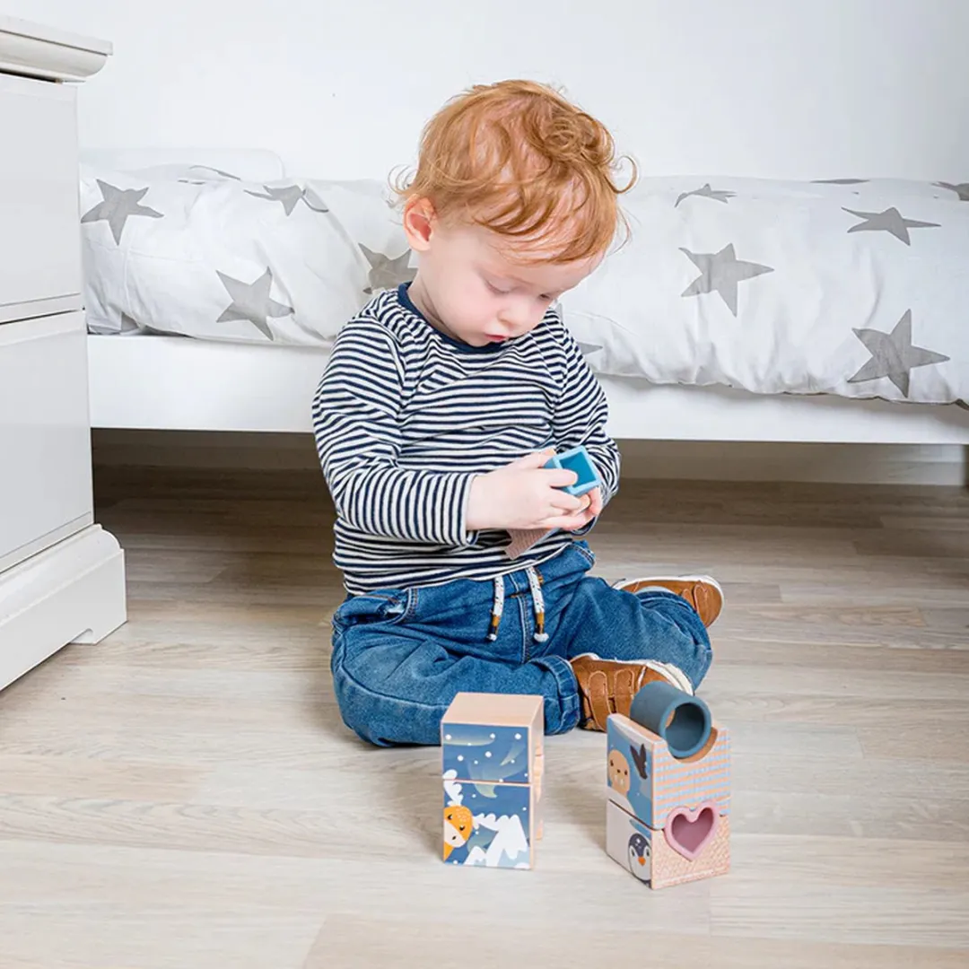 BIGJIGS Puzzel Toren Arctica - 9 Stuks - Hout & Silicone