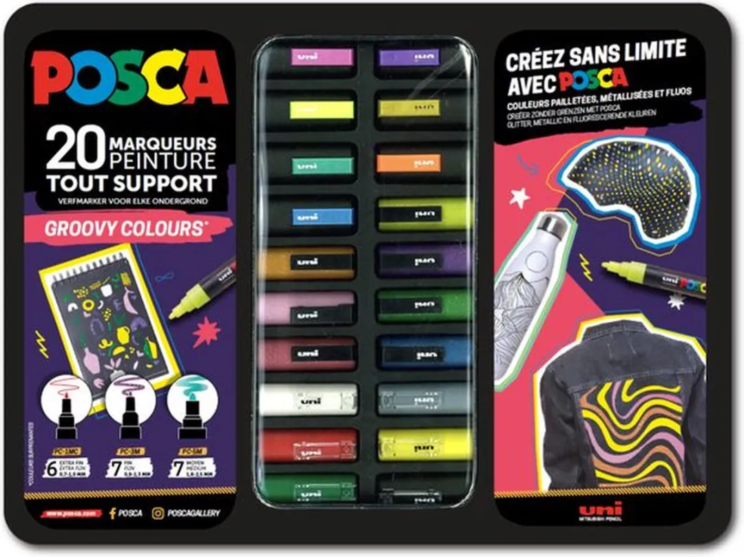 Posca Uni Posca Verfmarkers - Groovy Colours - 20 Stuks