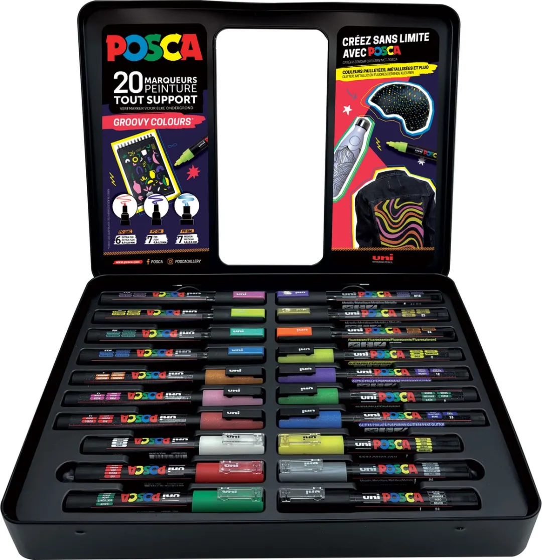 Posca Uni Posca Verfmarkers - Groovy Colours - 20 Stuks