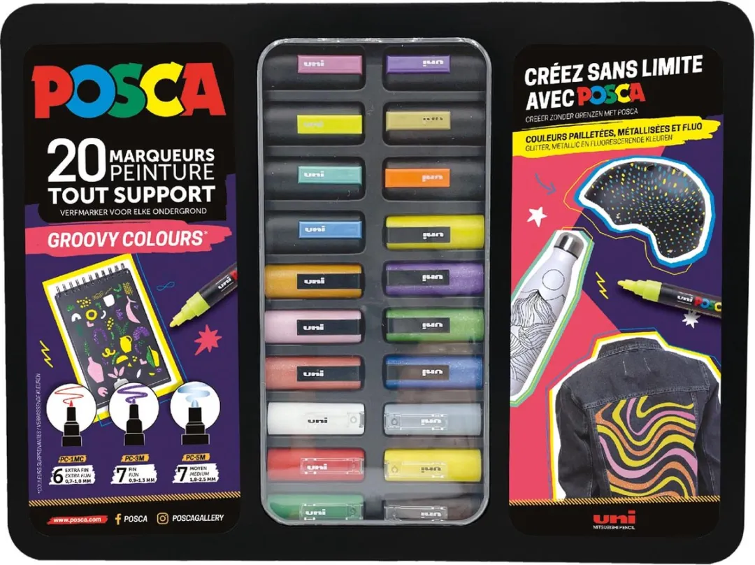 Posca Uni Posca Verfmarkers - Groovy Colours - 20 Stuks
