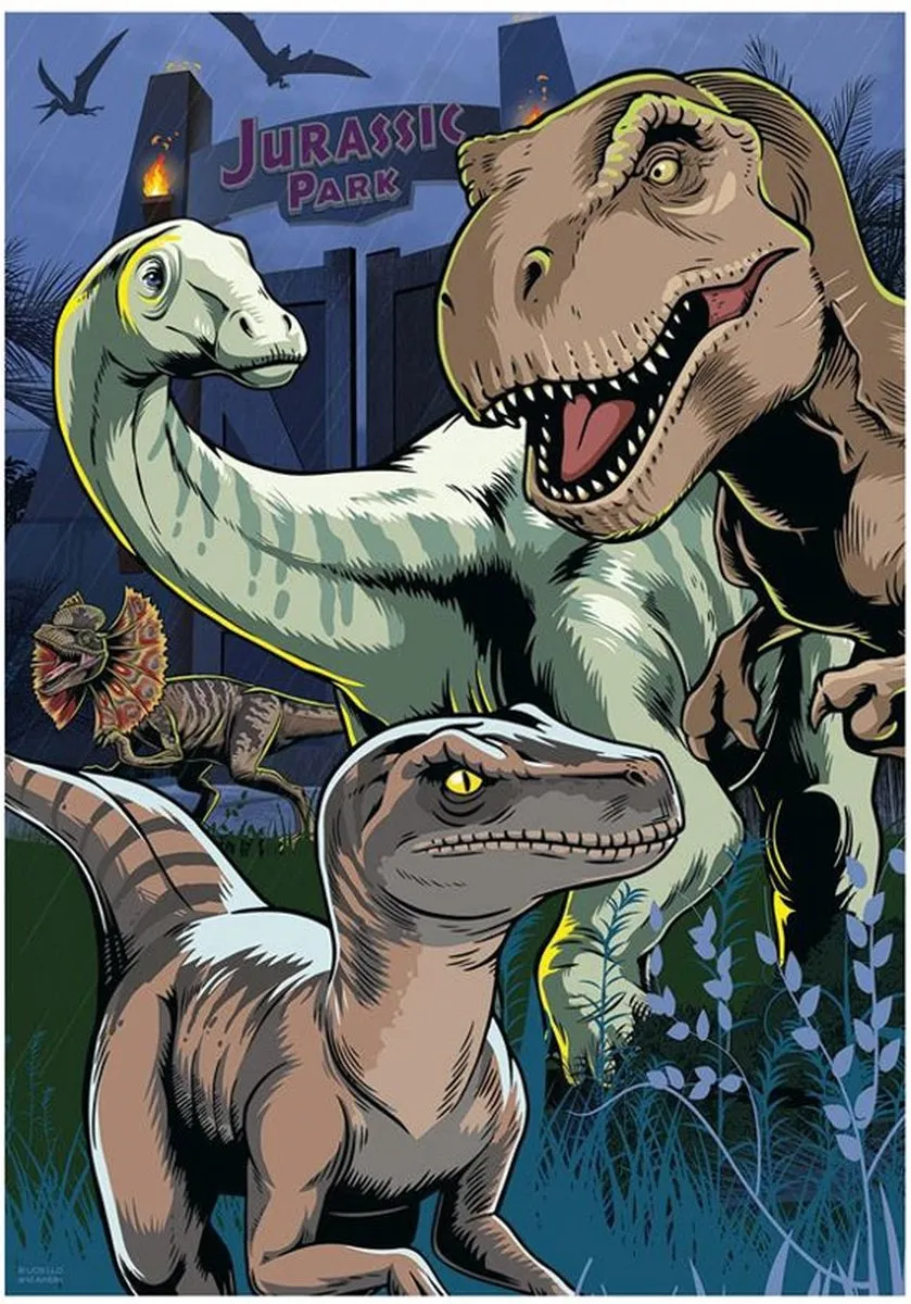 Dinotoys Neon Dinosaurussen Puzzel 100 Stuks - Multi