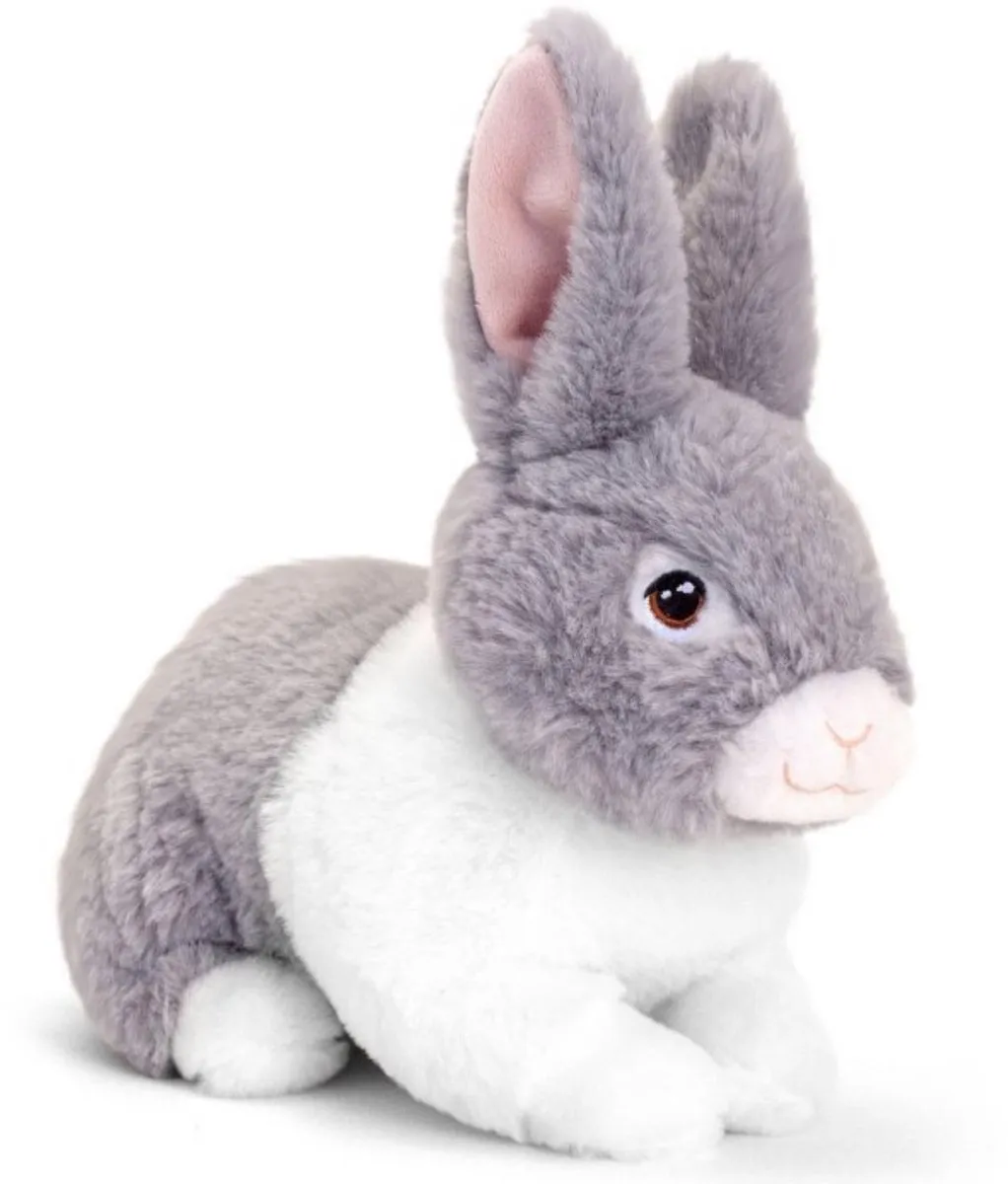 Keel Toys Pluche Konijn - Grijs - 18 cm