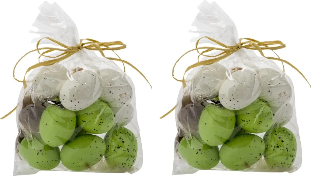 Cosy&Trendy Paaseitjes Groene Kunststof 5cm - 12 Stuks