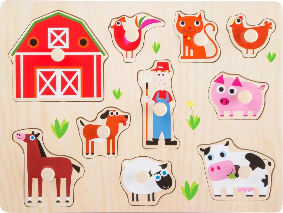 Small Foot Houten Puzzel Boerderij 15 Stuks - Wit