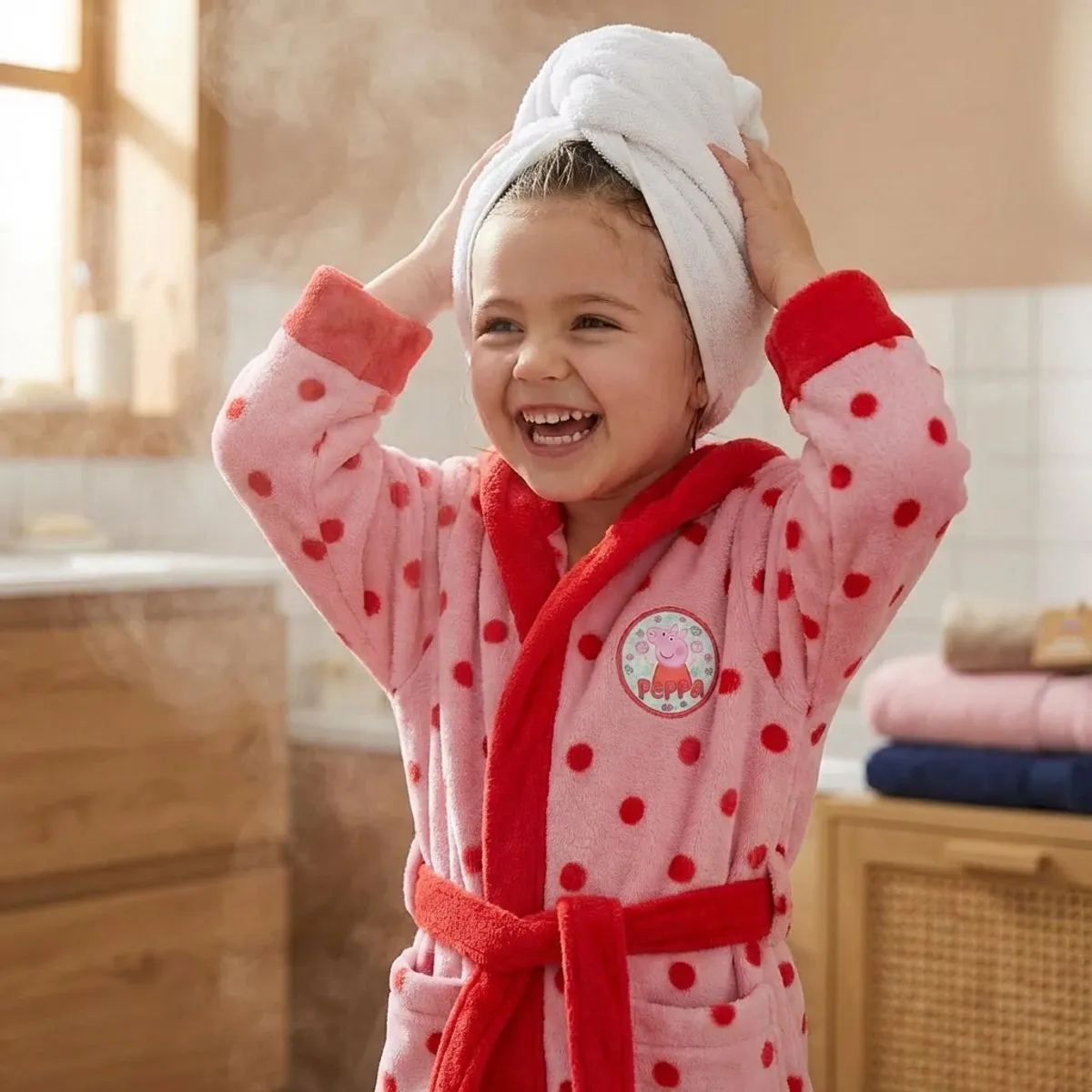Hasbro Peppa Pig Badjas - Roze - Maat 98/104