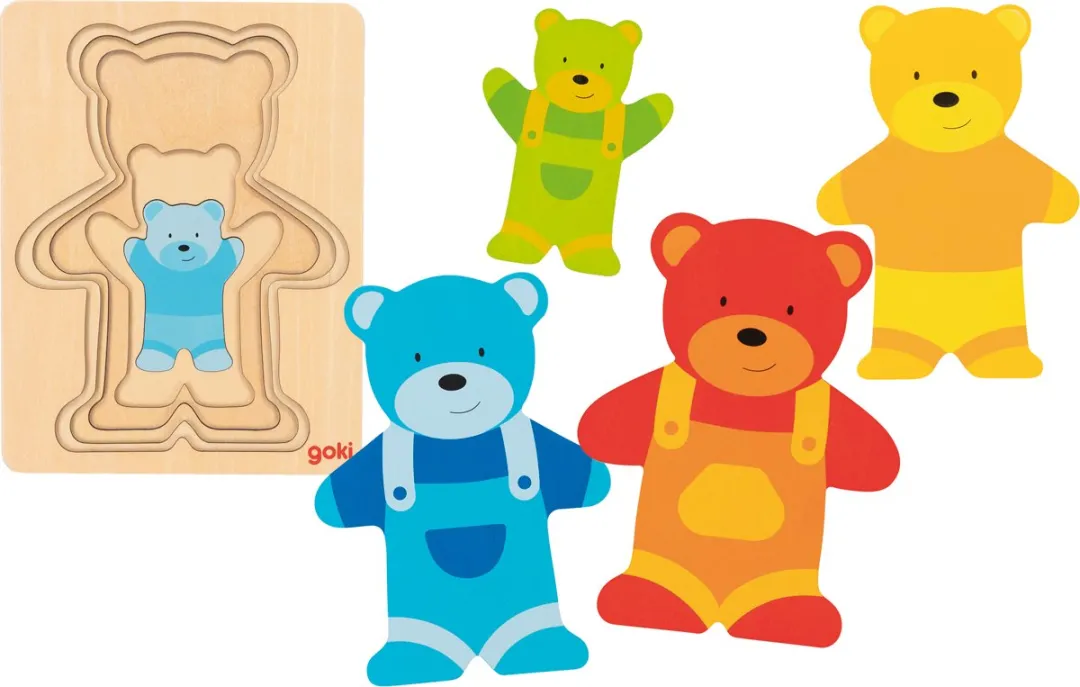 Goki Puzzle Bear 2-delig - Multi kleuren