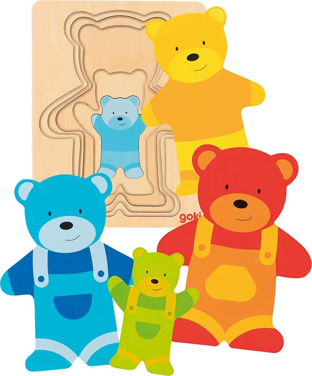 Goki Puzzle Bear 2-delig - Multi kleuren