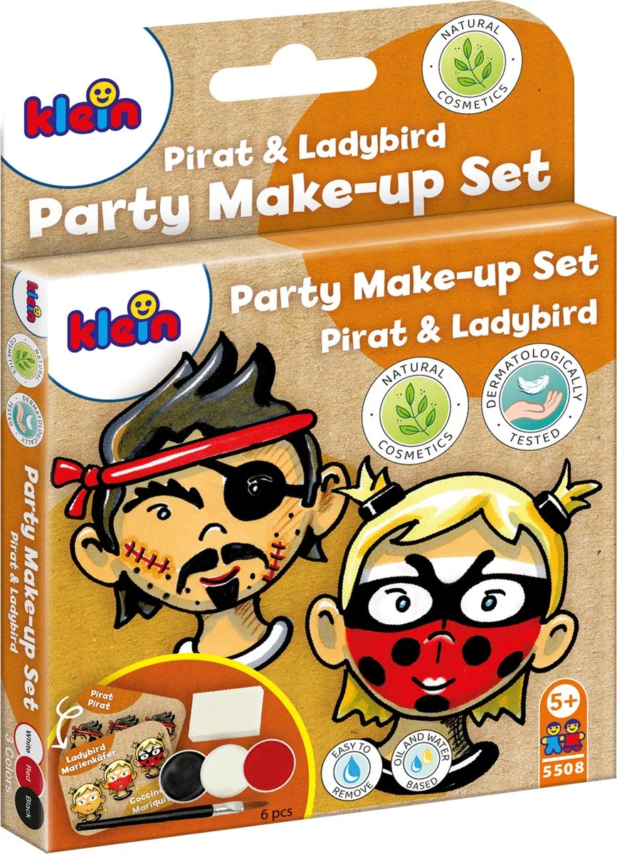 Klein Toys Feest Schminkset Piraat-Lieveheersbeestje - 3 Kleuren